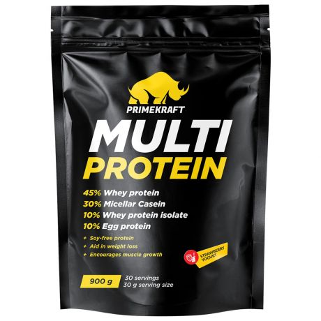 Протеин Prime Kraft Multi Protein многокомпонентный со вкусом Клубничный йогурт 900 г
