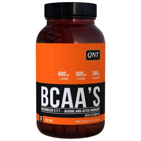 Аминокислоты QNT BCAA+витамин В6 100 капсул