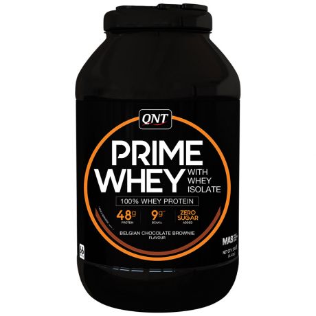 Смесь белковая QNT на основе сывороточного протеина и изолята Prime Whey со вкусом бельгийский шоколад брауни 2 кг