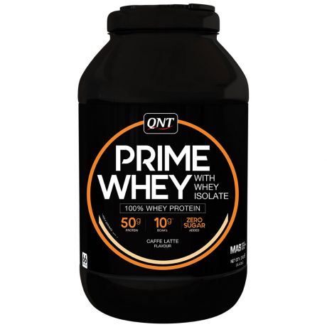 Смесь белковая QNT на основе сывороточного протеина и изолята Prime Whey со вкусом кофе латте 2 кг