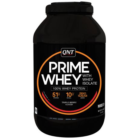 Смесь белковая QNT на основе сывороточного протеина и изолята Prime Whey со вкусом тройная ягода 2 кг