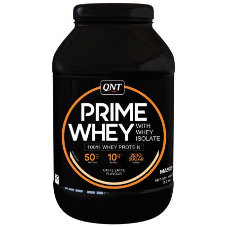 Смесь белковая QNT на основе сывороточного протеина и изолята Prime Whey со вкусом кофе латте 908 г