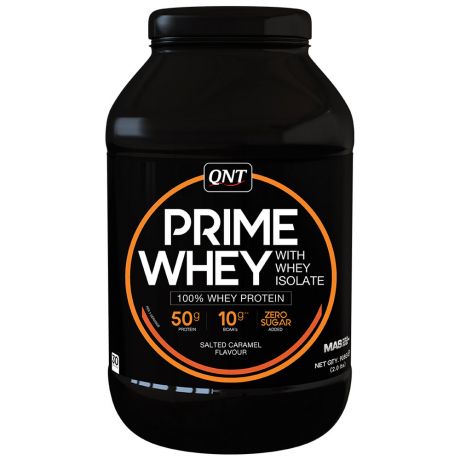 Смесь белковая QNT на основе сывороточного протеина и изолята Prime Whey со вкусом соленая карамель 908 г