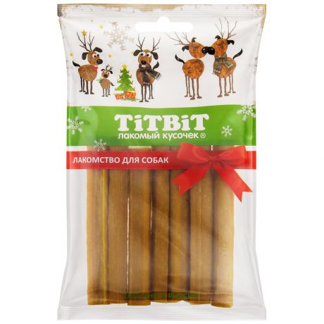 Лакомства для мелких собак Titbit новогодняя коллекция жевательный снек со вкусом курицы 100 г