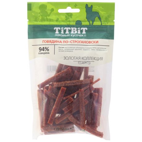 Лакомства Titbit Золотая коллекция говядина по-строгановски для собак 80 г