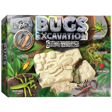 Набор Danko Toys Bugs Excavation для проведения раскопок Насекомые богомол скорпион жуки