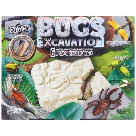 Набор Danko Toys Bugs Excavation для проведения раскопок Насекомые жуки и стрекоза