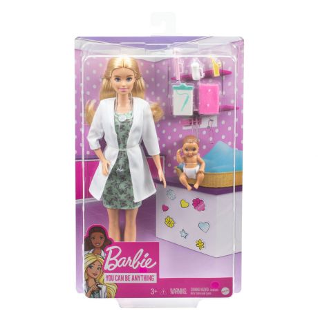 Кукла Mattel Barbie Барби доктор педиатр с малышом пациентом