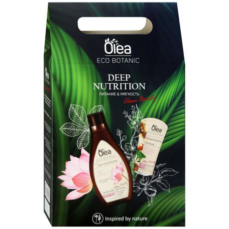 Подарочный набор Olea Eco Botanic Deep Nutrition Крем-гель для душа Лотос и Каштан 300 мл + Крем-баттер для рук 50 мл
