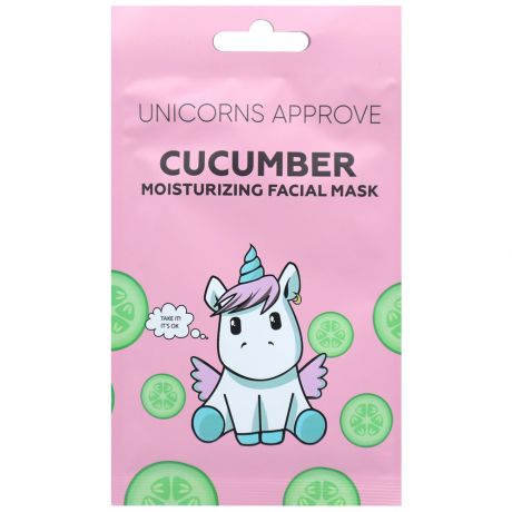 Тканевая маска для лица Unicorns Approve с экстрактом огурца увлажняющая 22 мл