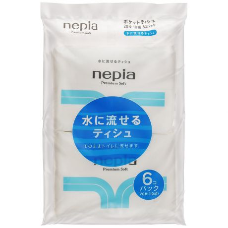 Бумажные платочки Nepia Premium Soft двухслойные 10 штук