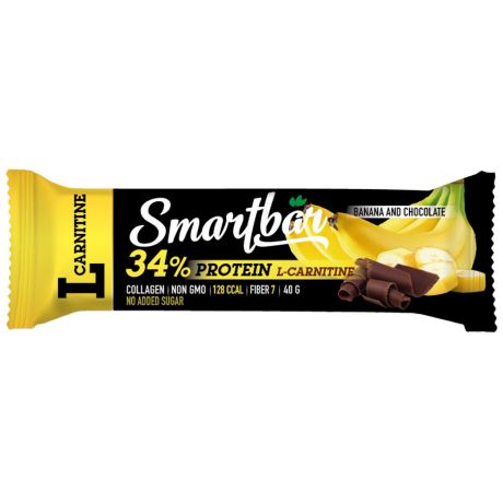 Батончик SmartBar протеиновый Protein L-carnitin с л-карнитином Банан Шоколад 40 г