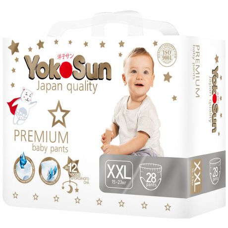Подгузники-трусики YokoSun Premium XXL (15-23 кг, 28 штук)