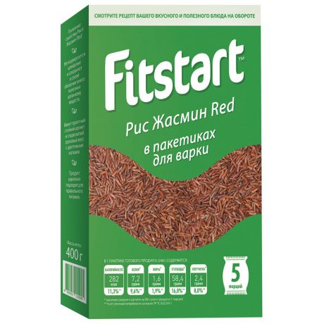 Рис Fitstart Жасмин red 5 пакетиков по 80 г