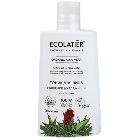 Тоник для лица Ecolatier Organic Aloe Vera очищение & увлажнение 250 мл