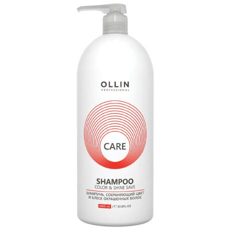 Шампунь для волос Ollin Professional Care Color&Shine Save Shampoo сохраняющий цвет и блеск окрашенных волос 1 л