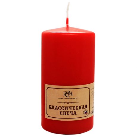 Свеча столовая Русская свечная мануфактура столбик красная 120х60 мм