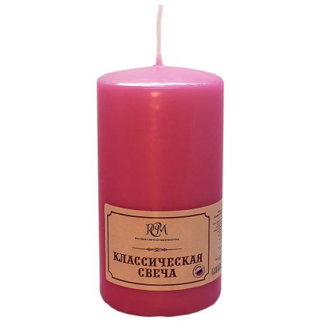 Свеча столовая Русская свечная мануфактура столбик розовая 120х60 мм