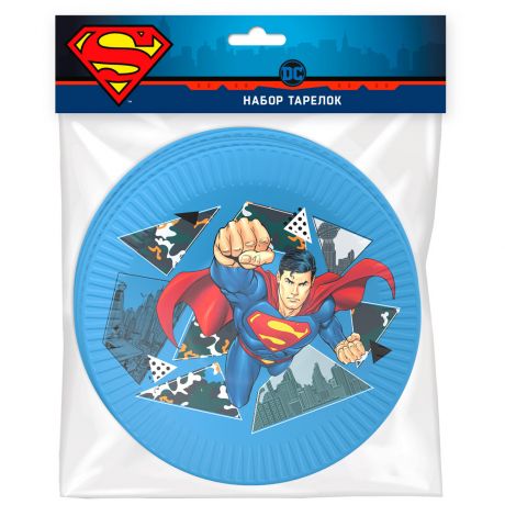 Тарелка одноразовая ND Play Superman бумажная 18 см 6 штук