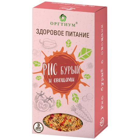 Рис бурый Оргтиум с овощами 180 г