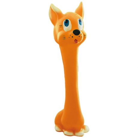 Игрушка Зооник Гантель Кошка оранжевая для собак 20 см