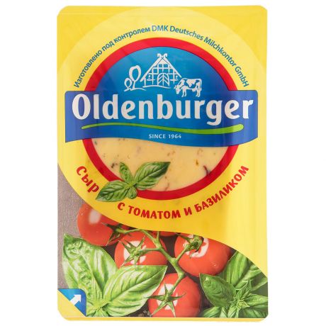 Сыр Oldenburger с томатом и базиликом 50% нарезанные ломтики 125 г