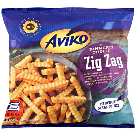 Картофель фри Aviko Zig Zag Pommes Frites рифленый для духовой печи замороженный 450 г