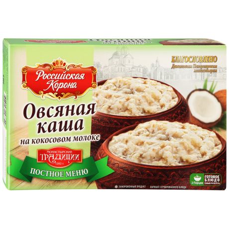 Каша Российская Корона овсяная на кокосовом молоке 260 г