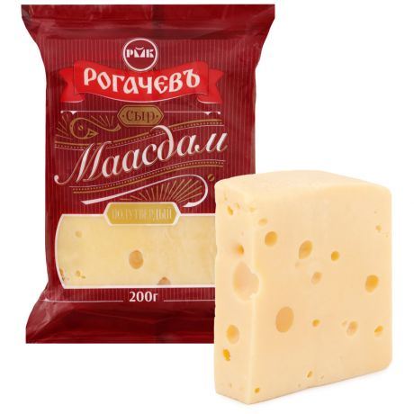 Сыр полутвердый Рогачевъ Маасдам 45% 200 г