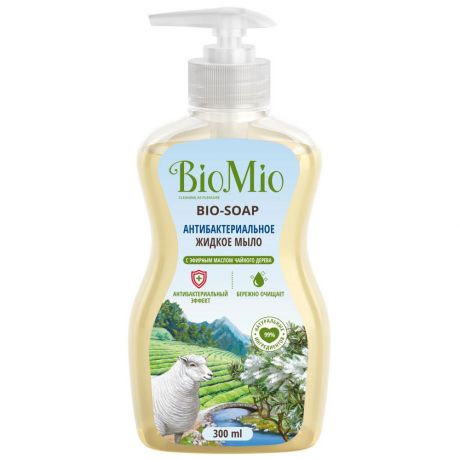 Мыло жидкое для рук BioMio Bio-Soap Чайное дерево защитное экологичное антибактериальное гипоаллергенное 300 мл