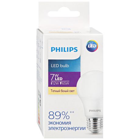 Лампа Philips Ecohome Led Bulb 7W E27 3000K светодиодная А60 свет теплый