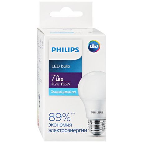 Лампа Philips Ecohome Led Bulb 7W E27 6500K светодиодная А60 свет холодный