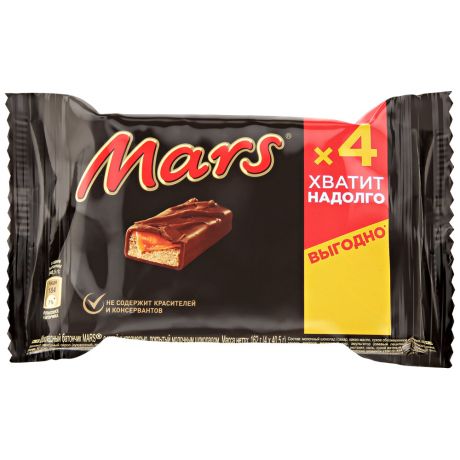 Шоколадный батончик Mars 4 штуки по 40.5 г