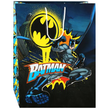 Пакет бумажный подарочный ND Play DC Comics Batman большой сине/черный с паттерном размер 335х406х155 мм