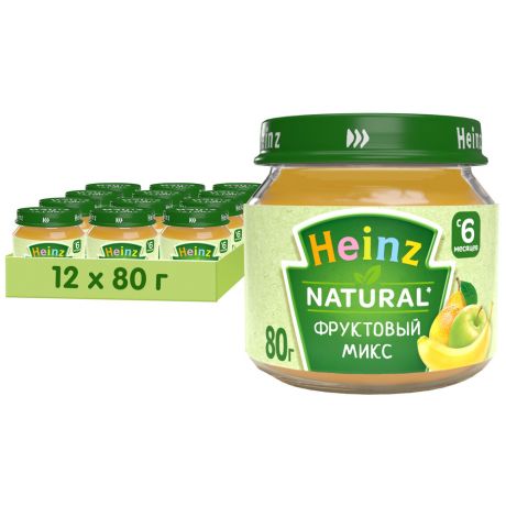 Пюре Heinz фруктовый микс без сахара с 6 месяцев 80 г 12 штук