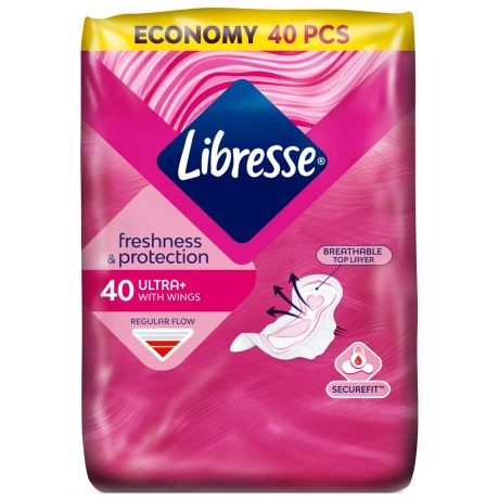Прокладки впитывающие Libresse Ultra Нормал с мягкой поверхностью 40 штук
