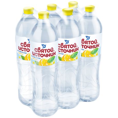 Вода питьевая Святой Источник со вкусом лимона негазированная 6 штук по 1.5 л