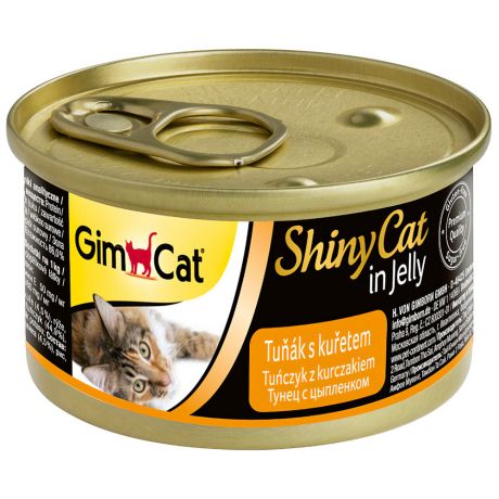 Корм влажный Gimborn GimCat ShinyCat с тунцом и цыпленком для кошек 70 г