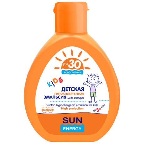 Эмульсия для загара детская Sun Energy гипоаллергенная SPF 30 150 мл