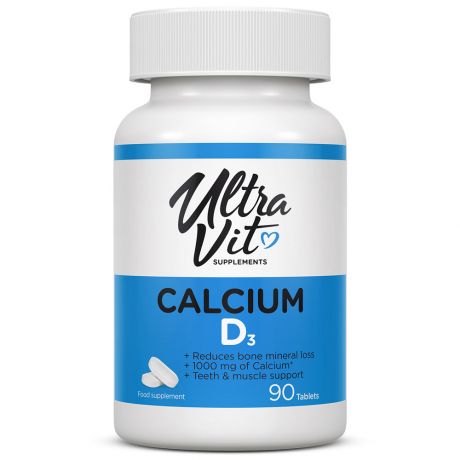 Кальций 1000 мг и Витамин D3 15 мг UltraVit (90 таблеток)