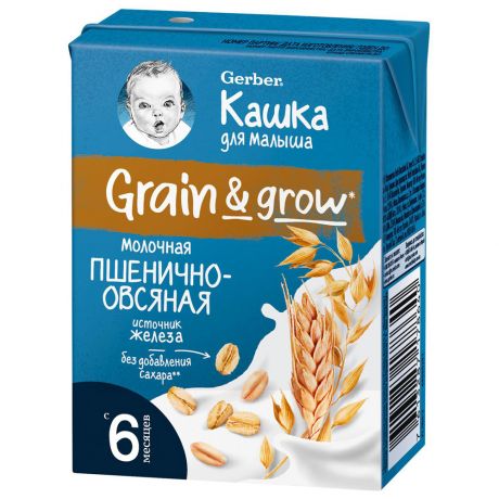 Каша пшенично-овсяная Gerber Кашка молочная без варки с 6 месяцев 200 мл