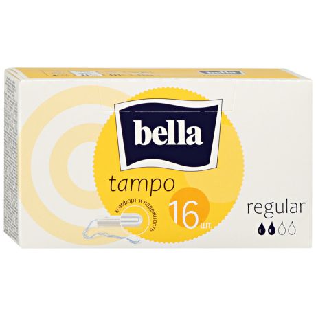 Тампоны Bella Tampo Premium Comfort Regular без аппликатора 2 капли 16 штук