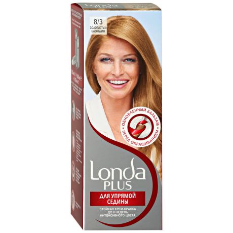 Крем-краска для волос Londa Londa Plus стойкая оттенок 8.3 золотистый блондин 110 мл
