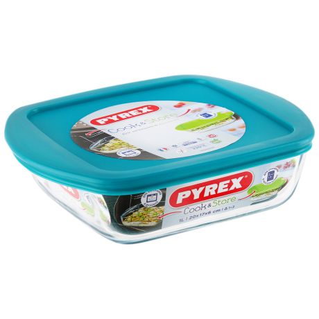 Блюдо Pyrex Cook Store с крышкой квадратное 20x17x5.5 см