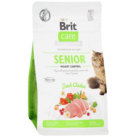 Корм сухой Brit Care Cat GF Senior Weight Control Контроль веса для кошек старше 7 лет 400 г