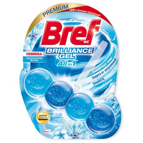 Средство чистящее для унитаза Bref Brilliance Арктическая Волна шарики 1 штука