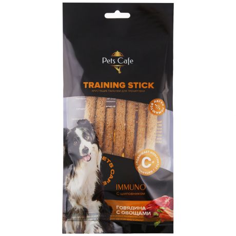 Лакомство Pets Cafe Training Stic Immuno палочки для тренировки Говядина с шиповником и овощами для собак 35 г