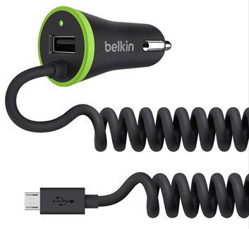 Автомобильное зарядное устройство Belkin F8M890bt04-BLK 3.4A USB microUSB черный