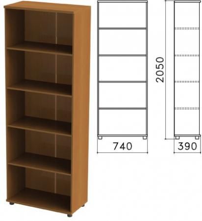 Шкаф (стеллаж) "Монолит", 740х390х2050 мм, 4 полки, цвет орех гварнери, ШМ44.3