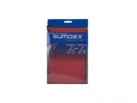 Чехол Sumdex универсальный для планшетов 7-7.8" красный TCH-704 RD